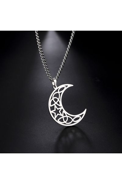 Viking Crescent Design Unisex 316L Stainless Steel Necklace