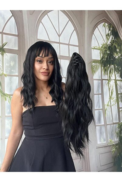 Suzan Peruk Gerçek saç dokusunda At kuyruğu Postiş Mandallı Tokalı Saç eklentisi