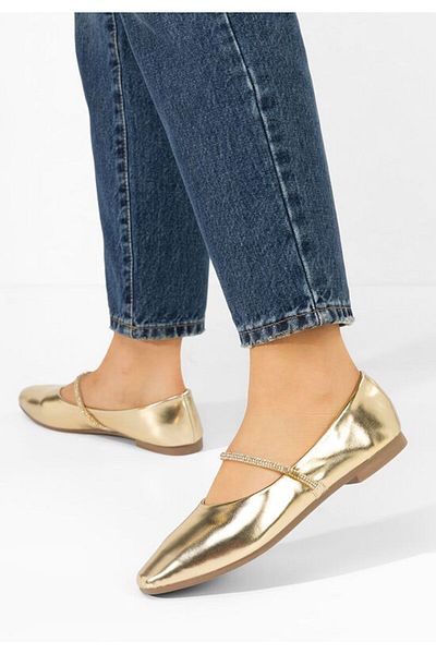B T Shoes Elegant Aglaia gold ballerinas