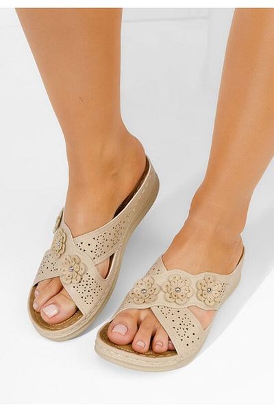 B T Shoes Slippers with orthopedic sole Clarysa beige