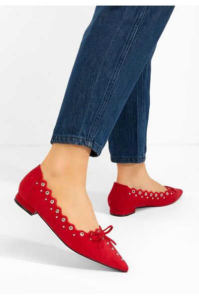 B T Shoes Sharyna elegant red ballerinas