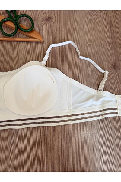 ENDAMIM Laser Cut Six-Stripe Detail Bra Strapless Wire Free Non-Marking with Replaceable Pads - 1240