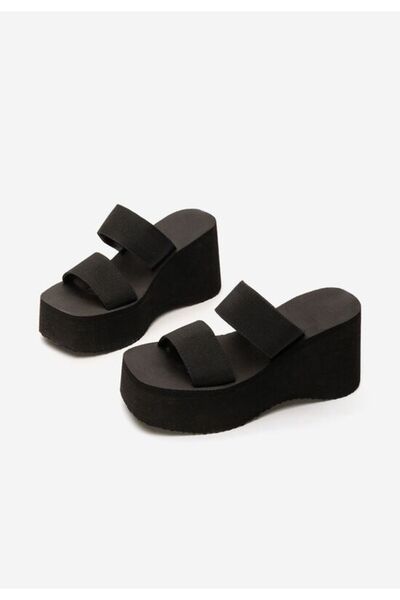 B T Shoes Black Tangela platform slippers