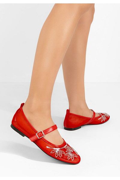 B T Shoes Theressa women's red ballet flats
