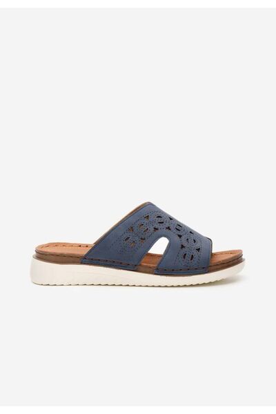 B T Shoes Papuci fara toc Karlisha albastri