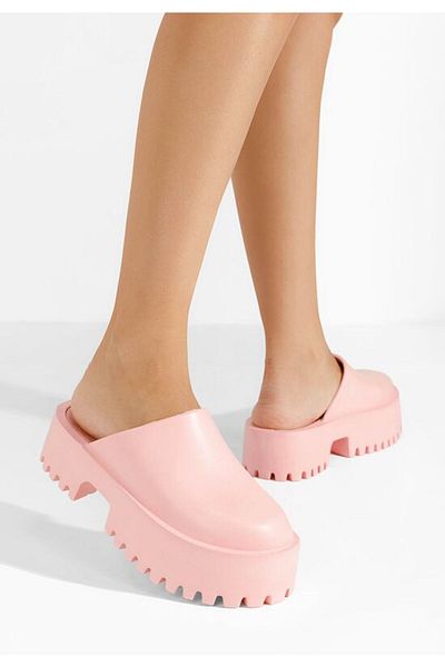B T Shoes Saboti dama cu platforma Ziora roz