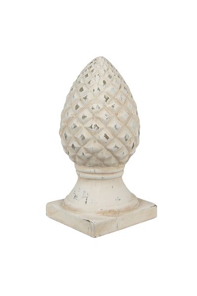 Clayre & Eef Decoration Cone with Beige Stone 14x28 cm
