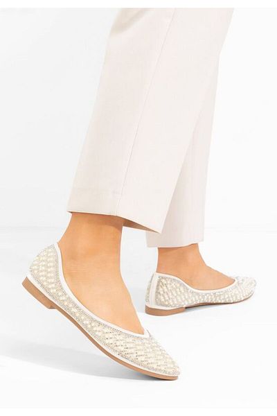 B T Shoes Balerini eleganti Charity albi