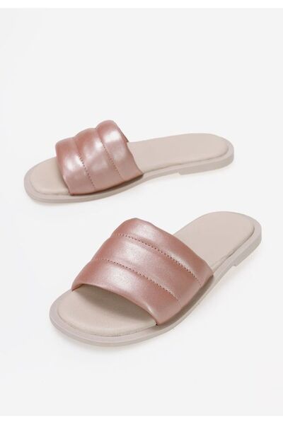 B T Shoes Women's pink leather slippers Gijon