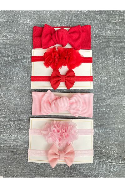 pempem bandana Baby Girl Rib Bandana Laser Flower and Bow Tie Bandana Set