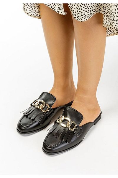 B T Shoes Arida women's black clogs