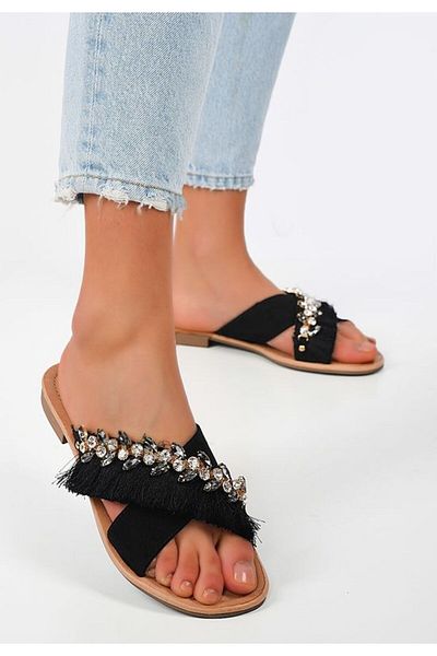 B T Shoes Piarra women's slippers Black