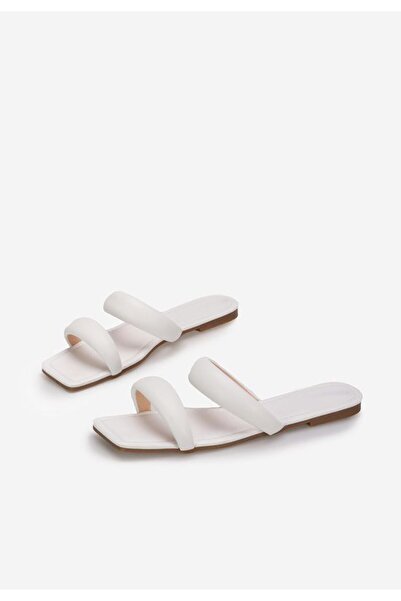 B T Shoes White Aymani flat slippers