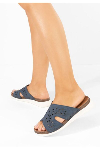 B T Shoes Papuci fara toc Karlisha albastri