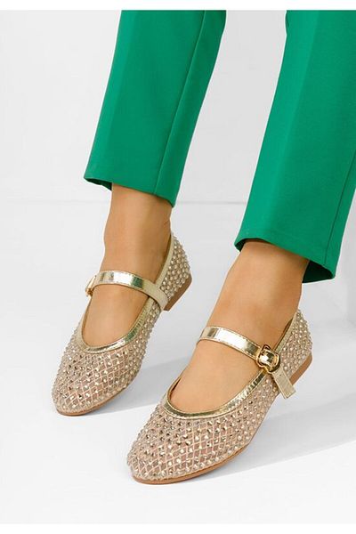 B T Shoes Elegant Anelise gold ballerinas