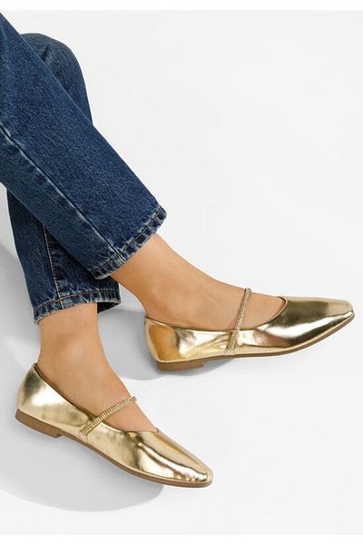B T Shoes Elegant Aglaia gold ballerinas