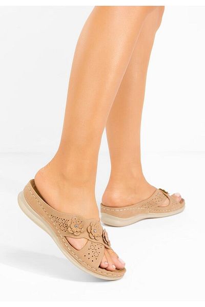 B T Shoes Slippers with orthopedic sole Clarysa khaki