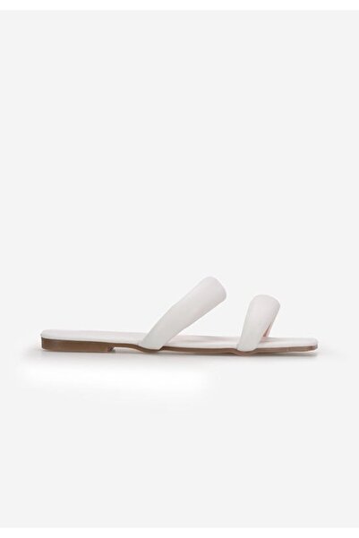 B T Shoes White Aymani flat slippers