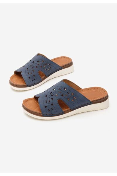 B T Shoes Papuci fara toc Karlisha albastri