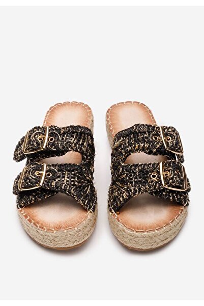 B T Shoes Harley women's black beach slippers