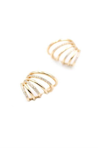 Rasanet 2-Piece Stone Cartilage Earrings - Rose