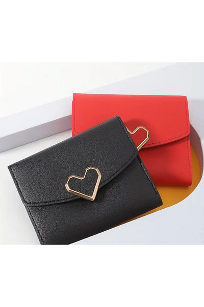 La Saade Y2K Black Heart Pinterest Wallet Card Holder