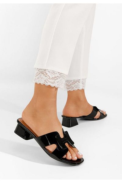 B T Shoes Black Loreleiia heeled slippers
