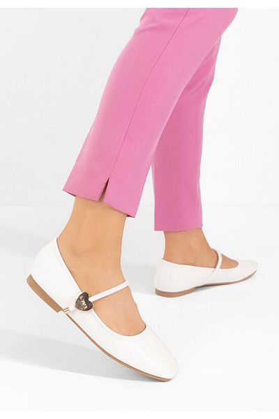 B T Shoes Balerini dama Norina albi