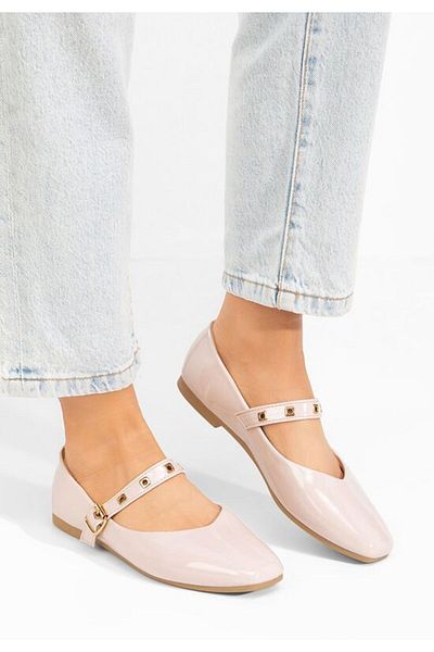 B T Shoes Clario beige women's ballet flats