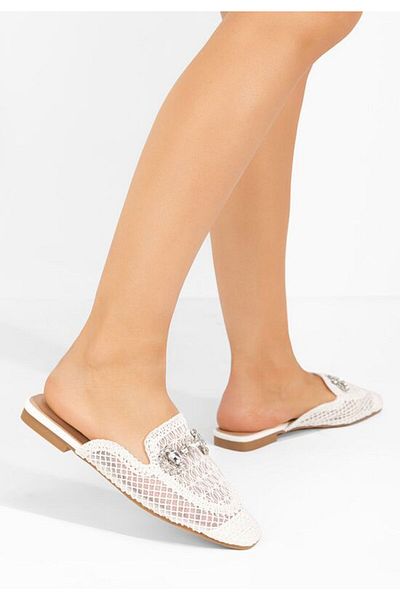 B T Shoes Jamila women's white clogs