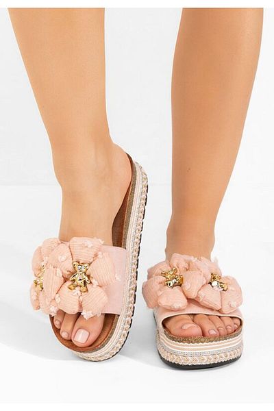 B T Shoes Pamylla pink flat slippers
