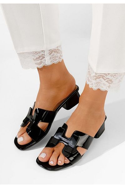 B T Shoes Black Loreleiia heeled slippers