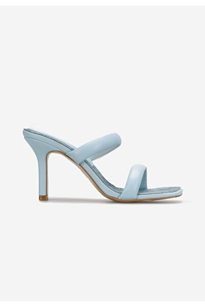 B T Shoes Papuci cu toc Zasha albastri