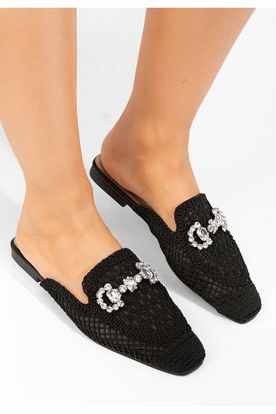 B T Shoes Jamila women's black clogs