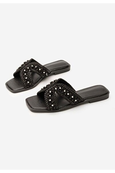 B T Shoes Ingryd black flat slippers