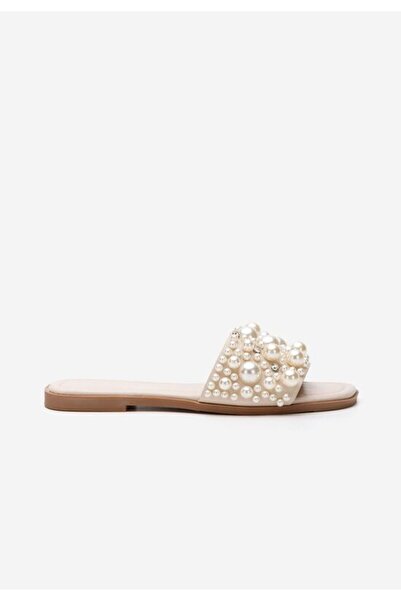 B T Shoes Lidya beige flat slippers