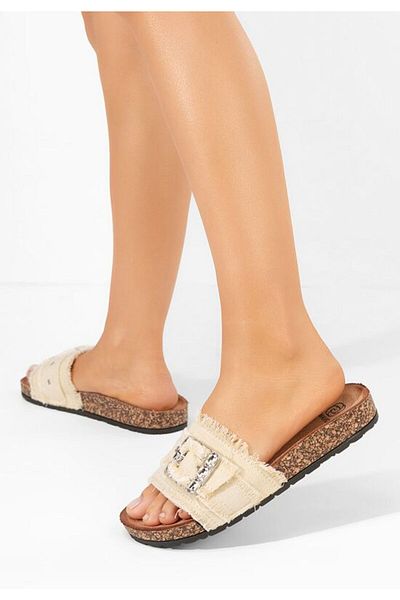 B T Shoes Netty beige flat slippers