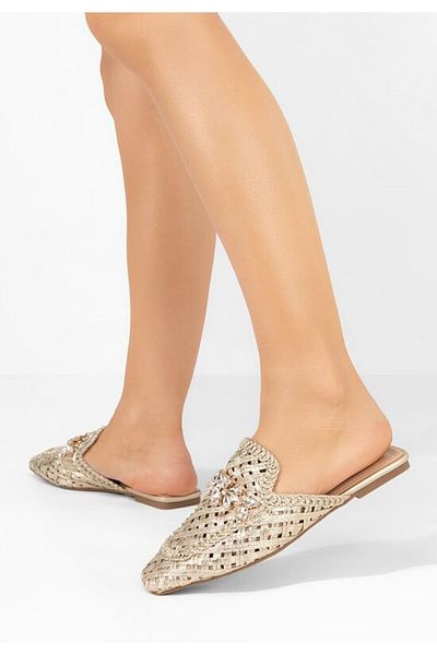B T Shoes Kristina women's gold clogs