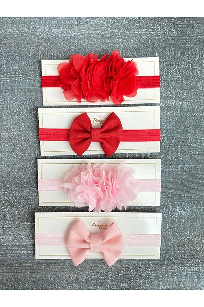 pempem bandana Baby Girl Laser Flower and Bow Tie Bandana Set