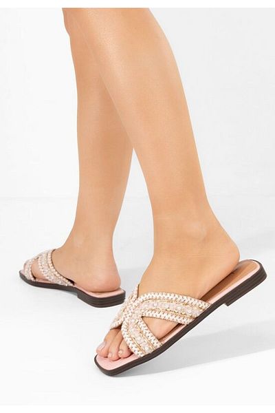 B T Shoes Ingryd pink flat slippers