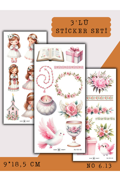 Else Craft 3'lü Dua İslami Temalı Sticker 6.13 - Ajanda Planlayıcı Bullet Jou...