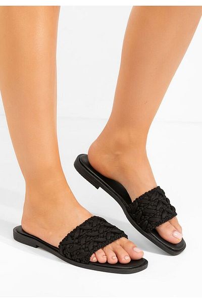 B T Shoes Eugenia black flat slippers