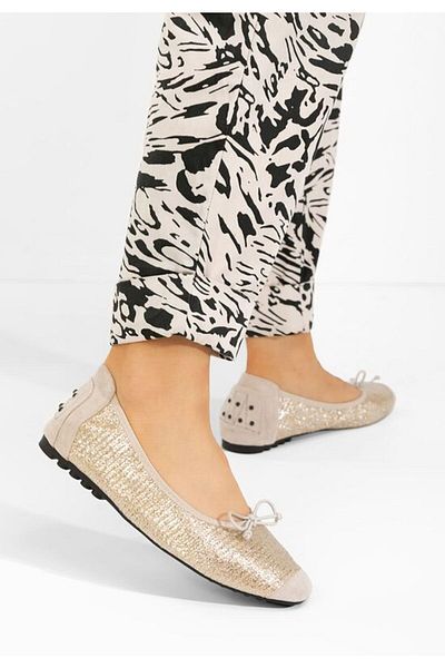 B T Shoes Balerini dama Janeta argintii