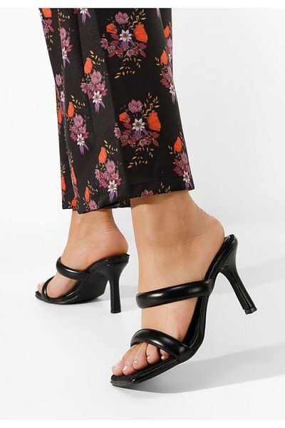 B T Shoes Zasha black heeled slippers