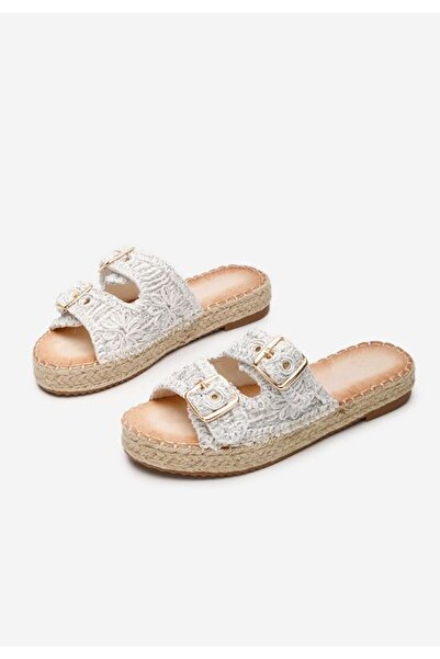 B T Shoes Women's white Harley beach slippers