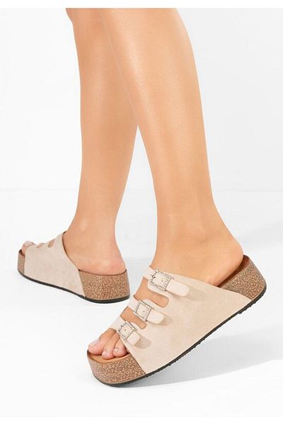 B T Shoes Papuci cu platformă Othylia bej