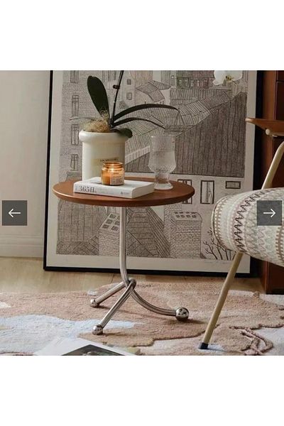 Alwan antiques and frames Silver base service table, height 60 cm, table top width 40 cm