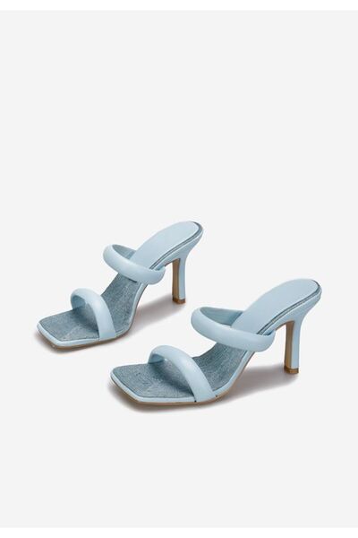 B T Shoes Papuci cu toc Zasha albastri