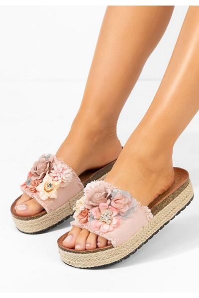 B T Shoes Klarita pink platform slippers