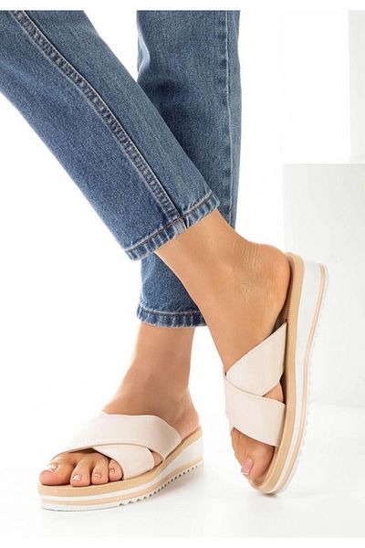 B T Shoes Saudia Beige women's slippers